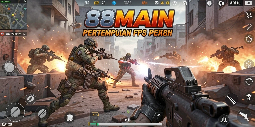 Tangkapan layar menampilkan pertempuran FPS yang mendebarkan.