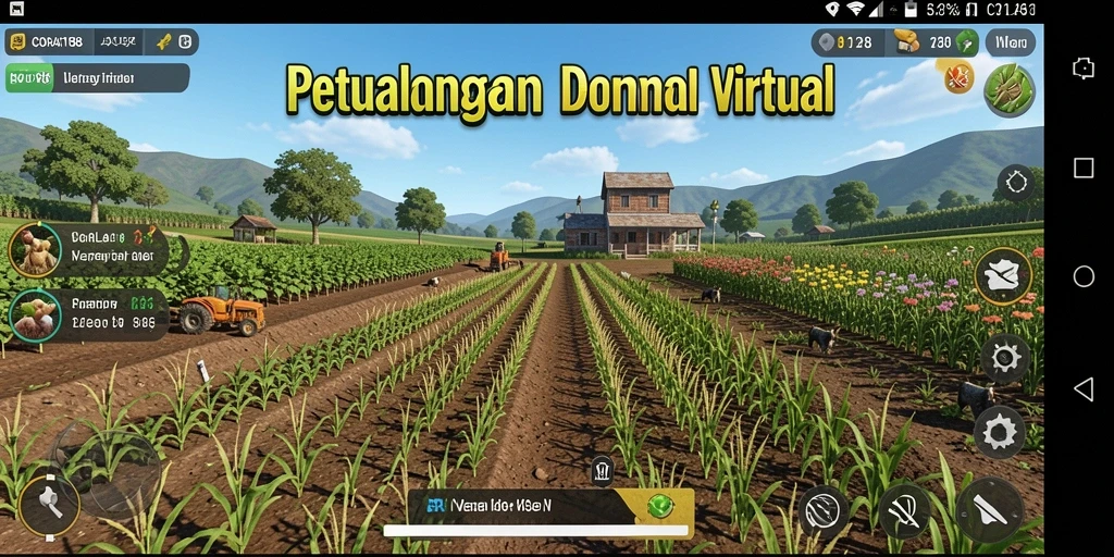 Tampilan gameplay menarik di dunia pertanian virtual.