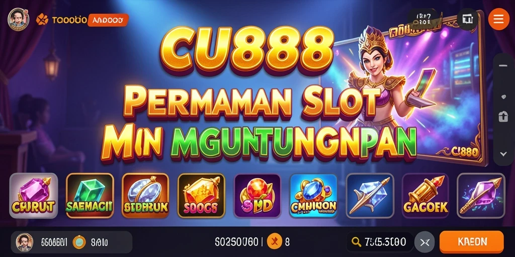 Tampilan gameplay CU888 yang mengasyikkan dengan berbagai tema slot.