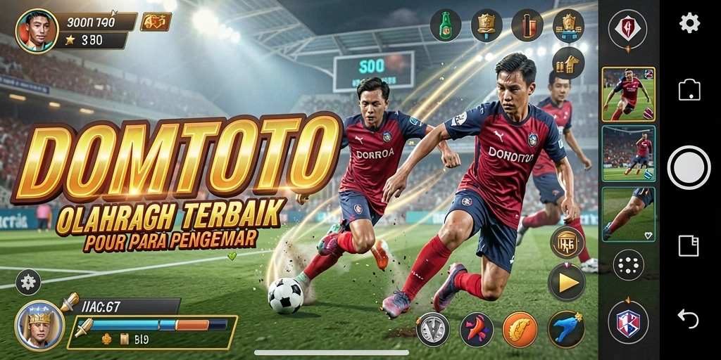 Screenshot DOMTOTO menampilkan aksi seru permainan olahraga.