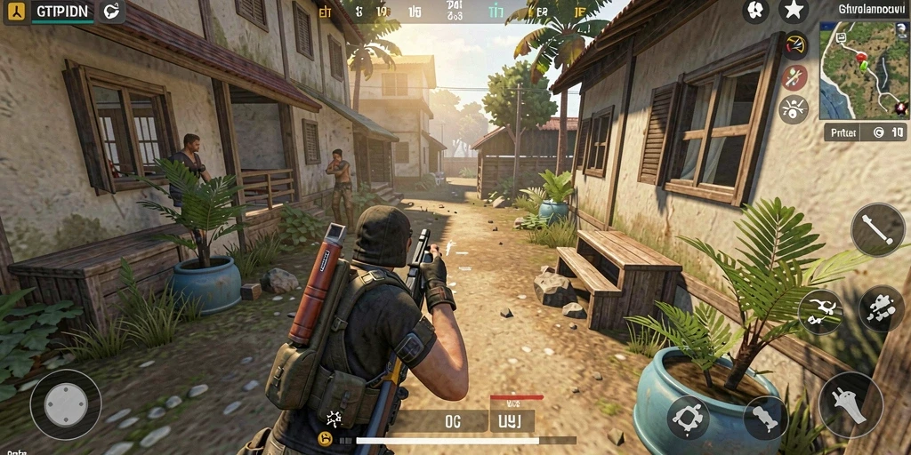 Screenshot gameplay GTPIDN menampilkan aksi seru di arena TPS.