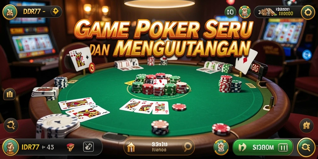 Tampilan gameplay IDR77 menunjukkan keseruan bermain Poker.