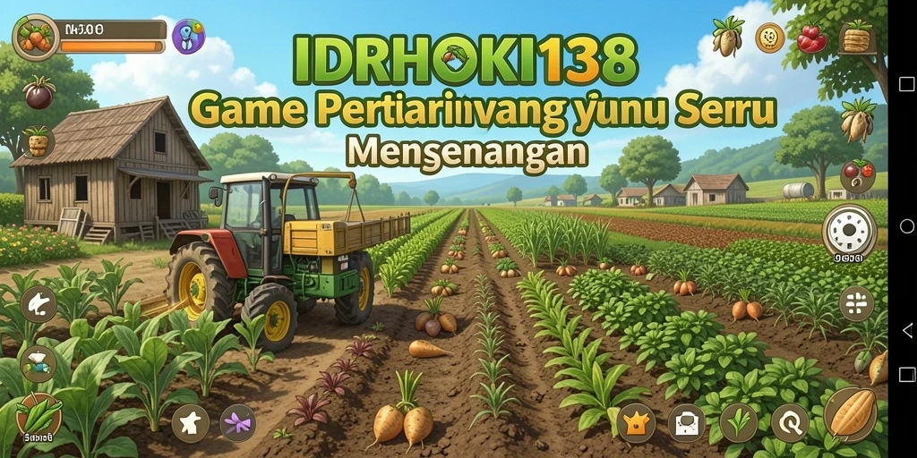 Tampilan gameplay seru IDRHOKI138 dengan aktivitas pertanian.