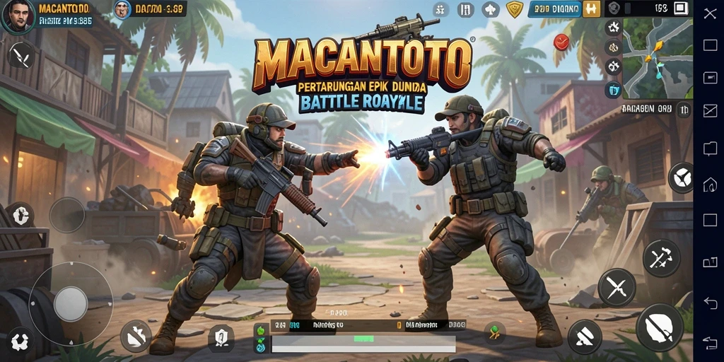 Tangkapan layar gameplay menegangkan di MACANTOTO Battle Royale.