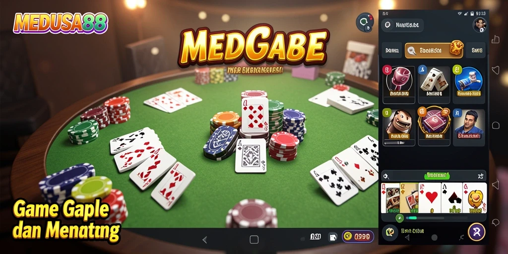 Tampilan gameplay Gaple yang menarik dan interaktif.