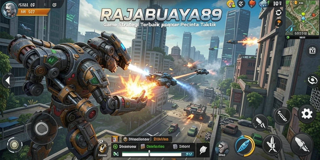 Screenshot utama RAJABUAYA89 menampilkan aksi pertempuran strategi yang mendebarkan.