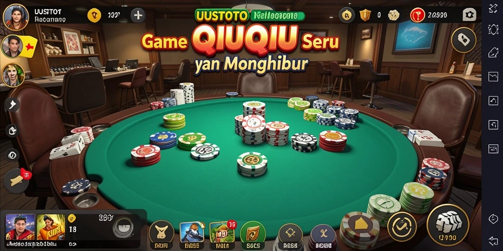 Screenshot menampilkan gameplay seru UUSTOTO dalam permainan QiuQiu.