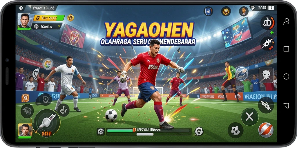 Tampilan gameplay YAGAOHEN dengan aksi olahraga seru.